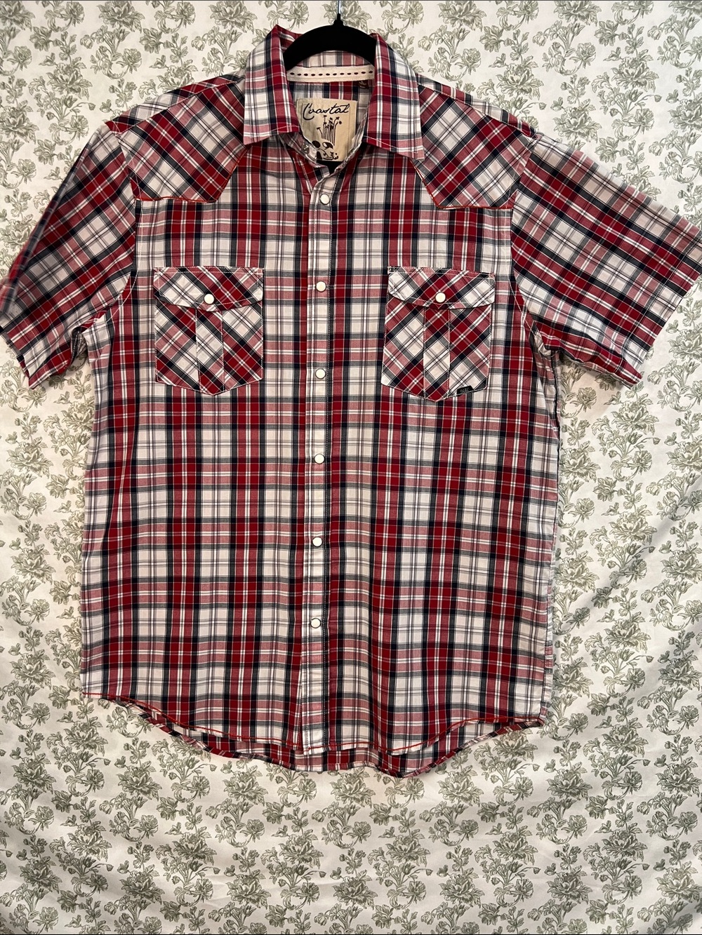 Coastal Red Plaid Short-Sleeve Button-Down Shirt